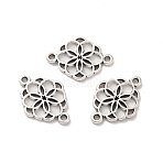 Tibetan Style Alloy Connector Charms, Flower Links, Nickel, Antique Silver, 15x21x1.5mm, Hole: 1.5mm, about 500pcs/500g(TIBE-B001-51AS)