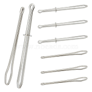 8Pcs 2 Style Iron Bodkin Threader, Easy Pull Drawstring Threader with Tweezer for Elastics Sewing Accessories, Platinum, 68~78.5x6.5~8x2.5~8mm, 4pcs/style(DIY-UN0005-72)