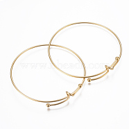 Adjustable 304 Stainless Steel Bangles, Golden, 2-1/2 inch(65mm)
(BJEW-H522-01G)