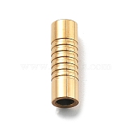 304 Stainless Steel Magnetic Clasps, Column, Ion Plating(IP), Real 18K Gold Plated, 15x5mm, Hole: 3mm(STAS-B082-02A-G)