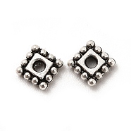 Alloy Spacer Beads, Rhombus, Antique Silver, 4.5x4.5x1.5mm, Hole: 1.2mm(FIND-G048-01AS)
