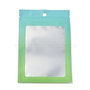 Plastic Zip Lock Bag, Gradient Color Storage Bags, Self Seal Bag, Top Seal, with Window and Hang Hole, Rectangle, Green, 15x10x0.25cm, Unilateral Thickness: 3.9 Mil(0.1mm), 95~100pcs/bag(OPP-H001-01B-01)