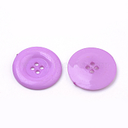 4-Hole Acrylic Buttons, Flat Round, Violet, 31x4mm, Hole: 2mm(BUTT-Q038-30mm-16)