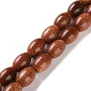 Synthetic Goldstone Beads Strands, Rice, 9x6mm, Hole: 1mm, about 44pcs/strand, 15.94 inch(40.5cm)(G-I369-B21-01B)