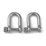 304 Stainless Steel D-Ring Anchor Shackle Clasps, Stainless Steel Color, 26x20x7.5mm(STAS-P182-19P)
