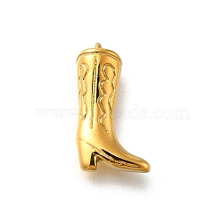 304 Stainless Steel Pendants, Cowboy Boots Charm, Real 14K Gold Plated, 14x8x4mm, Hole: 1mm(STAS-R159-44G-03)