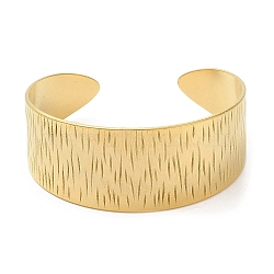 Ion Plating(IP) 304 Stainless Steel Bangles, Wide Cuff Bangles, Jewelry for Women, Real 18K Gold Plated, Inner Diameter: 2-3/8 inch(5.9cm)(BJEW-L682-002G)