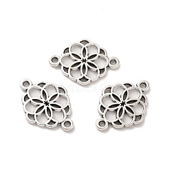 Tibetan Style Alloy Connector Charms, Flower Links, Nickel, Antique Silver, 15x21x1.5mm, Hole: 1.5mm, about 500pcs/500g(TIBE-B001-51AS)