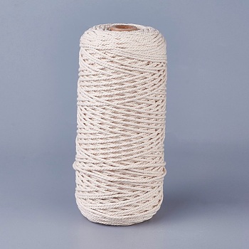 Macrame Cotton Cord, Twisted Cotton Rope, for Wall Hanging, Plant Hangers, Crafts and Wedding Decorations, Creamy White, 2mm, about 218.72 yards(200m)/roll