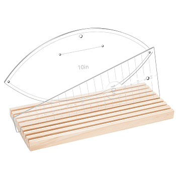 Customized  Wooden Quilting Ruler Storage Rack, Ruler Template Organizer Holder, Sewing Accessories and Supplies, Navajo White, 249x100x16mm