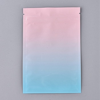Gradient Color Plastic Zip Lock Bags, Resealable Aluminum Foil Pouch, Food Storage Bags, Blue, 15x10.1cm, Unilateral Thickness: 3.9 Mil(0.1mm)