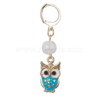 Owl Alloy Enamel Pendant Decorations(HJEW-JM01278)-2