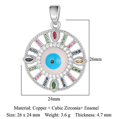 micro cuivres ouvrent pendentifs de zircons(ZIRC-OY001-36P)-2