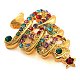 Christmas Theme Alloy Colorful Rhinestone Brooches(JEWB-S022-02B-G)-3