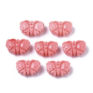 Synthetic Coral Beads, Butterfly, Dyed, Hot Pink, 8.5x13.5x5.5mm, Hole: 1.5mm(CORA-R019-032)