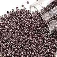 TOHO Round Seed Beads, Japanese Seed Beads, (460) Opaque Brown Gold Luster, 11/0, 2.2mm, Hole: 0.8mm, about 1110pcs/bottle, 10g/bottle(SEED-JPTR11-0460)