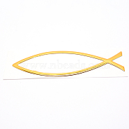 Waterproof PVC Adhesive Sticker Car Stickers, Fish with Word Jesus, for DIY Car Decorations , Gold, 15x5x0.1cm(DIY-WH0223-05A)