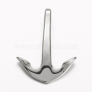 304 Stainless Steel Pendants, Anchor, Stainless Steel Color, 41x31x8mm, Hole: 5.5x7mm(STAS-E133-022P)
