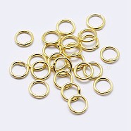 925 Sterling Silver Round Rings, Soldered Jump Rings, Closed Jump Rings, Real 18K Gold Plated, 19 Gauge, 5x0.9mm, Inner Diameter: 3mm(STER-F036-03G-0.9x5)