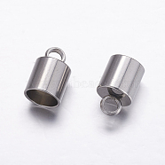 304 Stainless Steel Cord Ends, Stainless Steel Color, 11x7mm, Hole: 3mm, Inner Diameter: 6mm(STAS-P161-06-6mm)