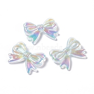 Opaque Acrylic Beads, with Glitter Powder, AB Color, Bowknot, Colorful, 22.5x29x6mm, Hole: 2mm(OACR-C009-03C)