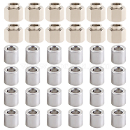 24Pcs Aluminum Column Block, Bearing Separation Gasket Ring, 12Pcs Iron Nuts, for 3D Printer, Platinum, 8~10x8~11x8~10mm, Hole: 5mm(FIND-BC0004-75)