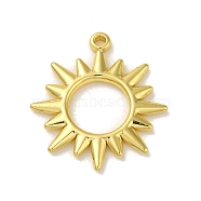 304 Stainless Steel Pendants, Sun Charm, Real 18K Gold Plated, 27x24x2.2mm, Hole: 1.8mm(STAS-Q322-13G-02)