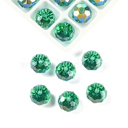 AB Color Plated Glass Beads, Faceted, Round, Sea Green, 8x5.5~6mm, Hole: 1.4~1.6mm, 336pcs/set(EGLA-P059-03B-AB07)