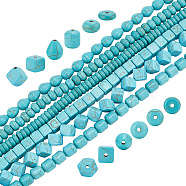 6 Strands 6 Styles Synthetic Turquoise Beads Strands, Rondelle & Square & Teardrop, Mixed Shapes, 8~11.5x8~11.5x3~10.5mm, Hole: 1.2~1.4mm, about 34~119pcs/strand, 13.98''~15.94''(35.5~40.5cm), 1 strand/style(G-AR0005-11)