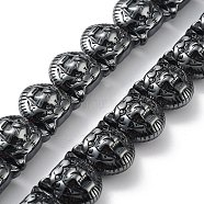 Synthetic Non-Magnetic Hematite Beads Strands, Tiger Head, 12x11.5x7.5mm, Hole: 1.2mm, about 35pcs/strand, 15.75 inch(40cm)(G-H303-B08)