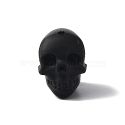 Eco-Friendly Silicone Beads, Chewing Beads For Teethers, DIY Nursing Necklaces Making, Skull, Black, 21x16x20mm, Hole: 2.5mm(FIND-WH0044-83G)