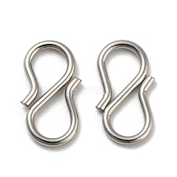 304 Stainless Steel S-Hook Clasps, for Necklace, Bracelet Making, Stainless Steel Color, 13x6.5x1mm, Inner diameter: 5x4mm(STAS-Z048-07P)
