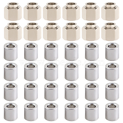 24Pcs Aluminum Column Block, Bearing Separation Gasket Ring, 12Pcs Iron Nuts, for 3D Printer, Platinum, 8~10x8~11x8~10mm, Hole: 5mm(FIND-BC0004-75)