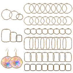 48Pcs 6 Styles Alloy Open Back Bezel Pendants, For DIY UV Resin, Epoxy Resin, Pressed Flower Jewelry, Rectangle & Ring, Antique Bronze, 20.5~46x17~44x1.5mm, Hole: 0.9~3mm, 8pcs/style(FIND-CA0008-85)