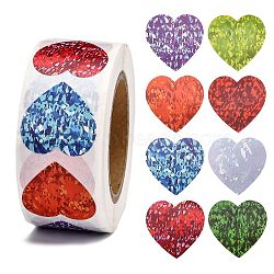 Heart Shaped Stickers Roll, Valentine's Day Sticker Adhesive Label, for Decoration Wedding Party Accessories, Colorful, 25x25mm, 500pcs/roll(X-DIY-K027-A16)