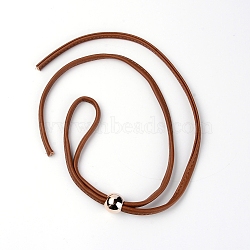 PU Leather Bag Contraction Band, with Alloy Bead Adjuster, Bag Replacement Accessories, Sienna, 100x0.8x0.4cm(FIND-WH0071-38B)