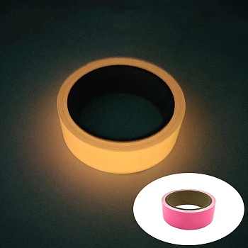 Glow in The Dark Tape, Fluorescent Paper Tape, Luminous Safety Tape, for Stage, Stairs, Walls, Steps, Exits, Pearl Pink, 0.5cm, about 5m/roll