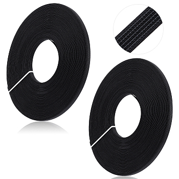 Polyester & Plastic Wire Boning, for Sewing Wedding Dress Fabric, Black, 9x1mm, 45 yards/roll