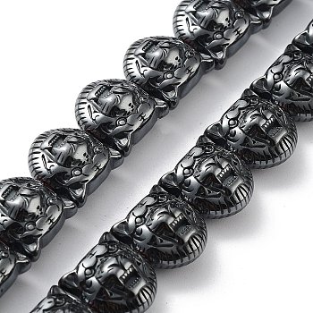 Synthetic Non-Magnetic Hematite Beads Strands, Tiger Head, 12x11.5x7.5mm, Hole: 1.2mm, about 35pcs/strand, 15.75 inch(40cm)