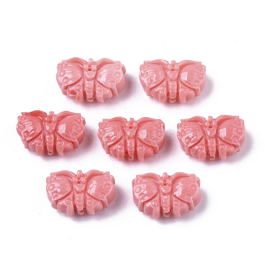14mm HotPink Butterfly Synthetic Coral Beads
