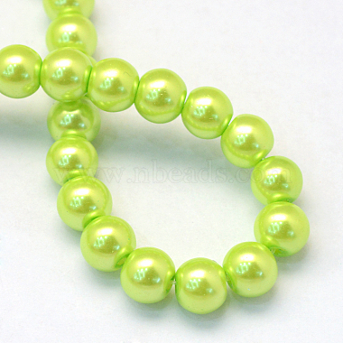 Baking Painted Pearlized Glass Pearl Round Bead Strands(HY-Q003-10mm-66)-4
