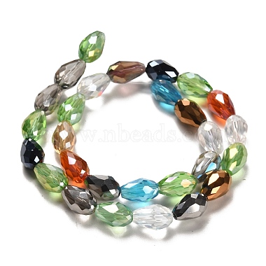 Faceted Teardrop Glass Beads Strands(X-GS053-AB)-4