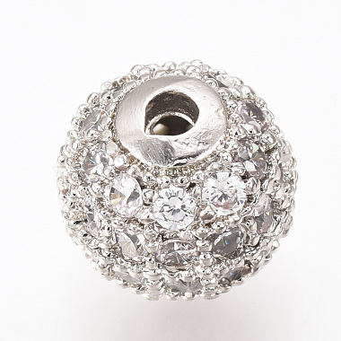 Perles de zircone cubique micro pave en Laiton(ZIRC-Q013-12mm-142P)-3