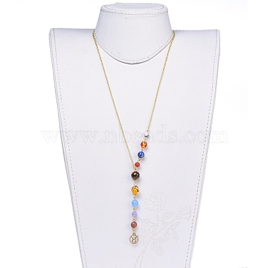 Universe Galaxy The Nine Planets Guardian Star Stone Necklaces(NJEW-JN02413-02)-4