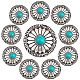 10Pcs 1-Hole Alloy & Turquoise Buttons(FIND-GF0003-47)-1