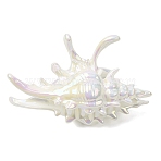 Plastic Claw Hair Clips for Women Girls, Conch Shape, with Iron Findings, Seashell Color, 130x70x75mm(PHAR-I010-01A)