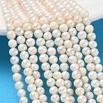 Natural Cultured Freshwater Pearl Beads Strands, Grade A+, Potato, Beige, 3.5~4mm, Hole: 0.5mm, about 93~94pcs/strand, 13.78''(35cm)(PA-CBAC463-25)