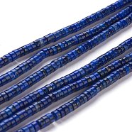 Dyed Natural Lapis Lazuli Beads Strands, Heishi Beads, Flat Round/Disc, 4~4.5x2.5mm, Hole: 0.7mm, about 167pcs/strand, 15.43 inch(39.2cm)(G-H230-34)