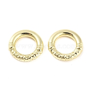 Rack Plating Alloy Linking Rings, Cadmium Free & Nickel Free & Lead Free, Half Textured Round Ring, Golden, 16x4mm, Inner Diameter: 10mm(PALLOY-D023-22B-G)