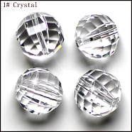 Imitation Austrian Crystal Beads, Grade AAA, Faceted, Round, Clear, 8mm, Hole: 0.9~1mm(SWAR-F079-8mm-01)